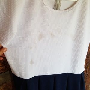Navy & White Color Block Amelia STAINED Discount